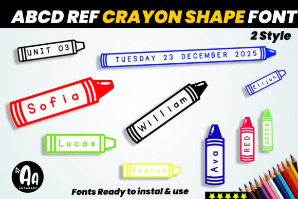 Abcd Ref Crayon Shape: A Playful Typeface for Campaigns