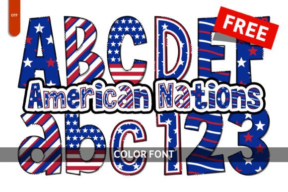American Nations: A Colorful Display Font for Digital Design