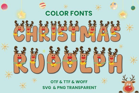 Christmas Rudolph: A Playful Color Font for Festive Web Design