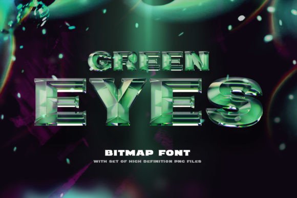 Green Eyes: A Glossy 3D Typeface for Bold Branding