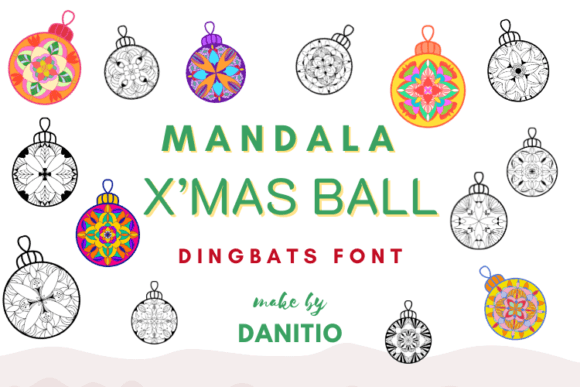 Mandala X mas Ball: A Festive Dingbats Font for Crafters