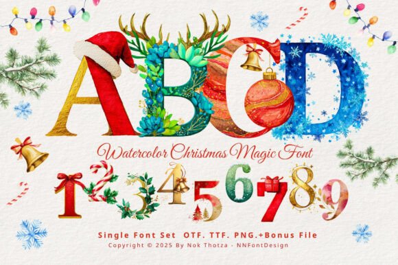 Watercolor Christmas Magic Font Review for Festive Branding